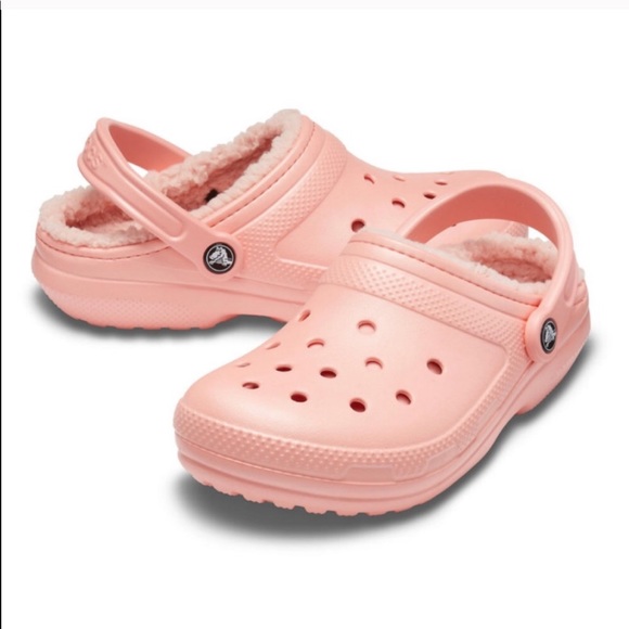 melon fuzzy crocs